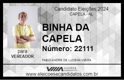 Candidato BINHA LUCENA 2024 - CAPELA - Eleições