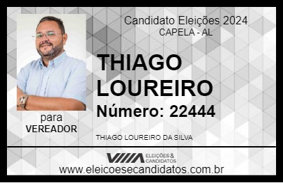 Candidato THIAGO LOUREIRO 2024 - CAPELA - Eleições