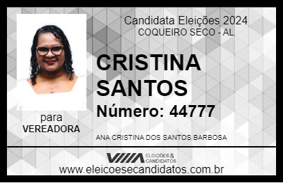 Candidato CRISTINA SANTOS 2024 - COQUEIRO SECO - Eleições