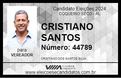 Candidato CRISTIANO SANTOS 2024 - COQUEIRO SECO - Eleições