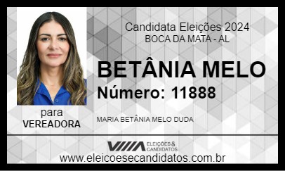 Candidato BETÂNIA MELO 2024 - BOCA DA MATA - Eleições