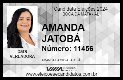 Candidato AMANDA JATOBÁ 2024 - BOCA DA MATA - Eleições