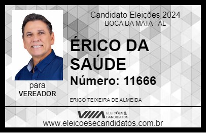 Candidato ÉRICO DA SAÚDE 2024 - BOCA DA MATA - Eleições