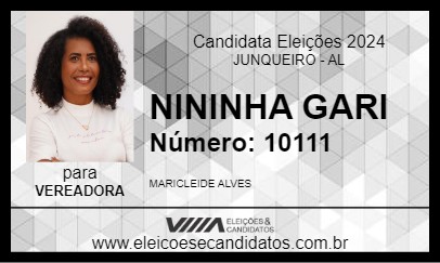 Candidato NININHA GARI 2024 - JUNQUEIRO - Eleições