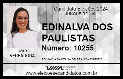 Candidato EDINALVA DOS PAULISTAS 2024 - JUNQUEIRO - Eleições