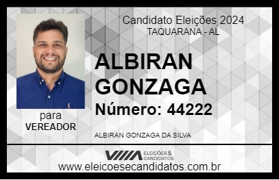 Candidato ALBIRAN GONZAGA 2024 - TAQUARANA - Eleições