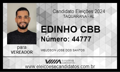 Candidato EDINHO CBB 2024 - TAQUARANA - Eleições