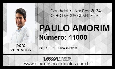 Candidato PAULO AMORIM 2024 - OLHO D\ÁGUA GRANDE - Eleições