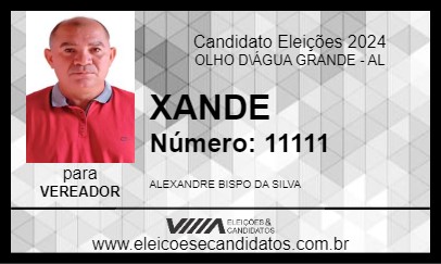 Candidato XANDE 2024 - OLHO D\ÁGUA GRANDE - Eleições