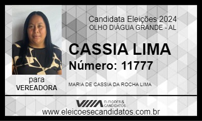 Candidato CASSIA LIMA 2024 - OLHO D\ÁGUA GRANDE - Eleições