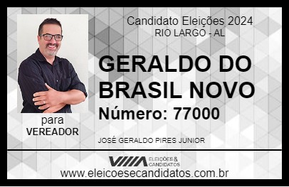 Candidato GERALDO DO BRASIL NOVO 2024 - RIO LARGO - Eleições