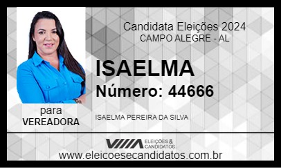 Candidato ISAELMA 2024 - CAMPO ALEGRE - Eleições