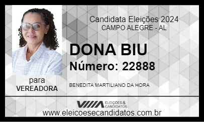 Candidato DONA BIU 2024 - CAMPO ALEGRE - Eleições