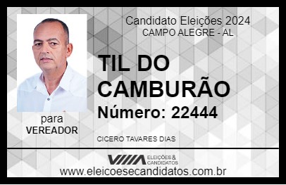 Candidato TIL DO CAMBURÃO 2024 - CAMPO ALEGRE - Eleições