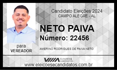 Candidato NETO PAIVA 2024 - CAMPO ALEGRE - Eleições