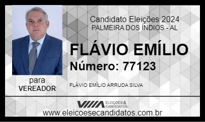 Candidato FLÁVIO EMÍLIO 2024 - PALMEIRA DOS ÍNDIOS - Eleições