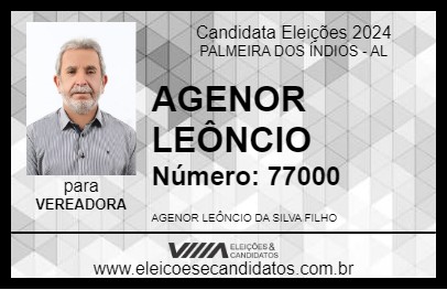 Candidato AGENOR LEÔNCIO 2024 - PALMEIRA DOS ÍNDIOS - Eleições