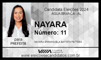 Candidato NAYARA 2024 - ÁGUA BRANCA - Eleições