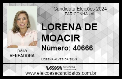 Candidato LORENA DE MOACIR 2024 - PARICONHA - Eleições