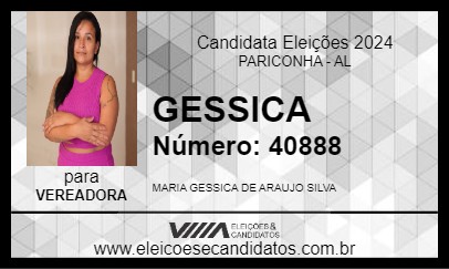 Candidato GESSICA 2024 - PARICONHA - Eleições