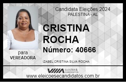 Candidato CRISTINA ROCHA 2024 - PALESTINA - Eleições