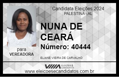 Candidato NUNA DE CEARÁ 2024 - PALESTINA - Eleições