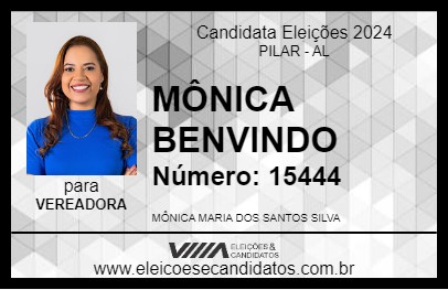 Candidato MÔNICA BENVINDO 2024 - PILAR - Eleições