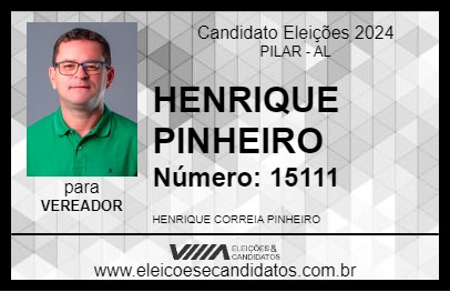 Candidato HENRIQUE PINHEIRO 2024 - PILAR - Eleições