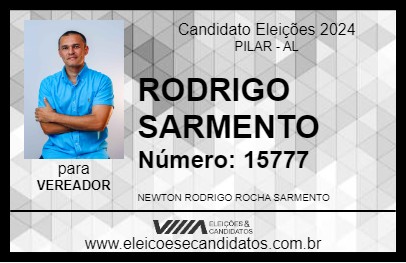 Candidato RODRIGO SARMENTO 2024 - PILAR - Eleições