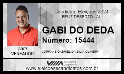 Candidato GABI DO DEDA 2024 - FELIZ DESERTO - Eleições