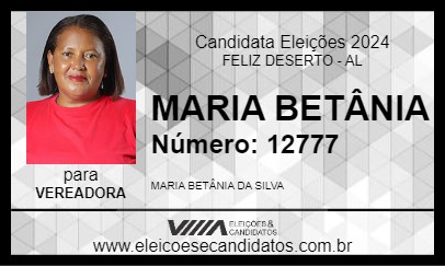 Candidato MARIA BETÂNIA 2024 - FELIZ DESERTO - Eleições