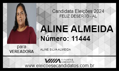 Candidato ALINE ALMEIDA 2024 - FELIZ DESERTO - Eleições