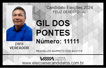 Candidato GIL DOS PONTES 2024 - FELIZ DESERTO - Eleições