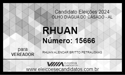 Candidato RHUAN 2024 - OLHO D\ÁGUA DO CASADO - Eleições