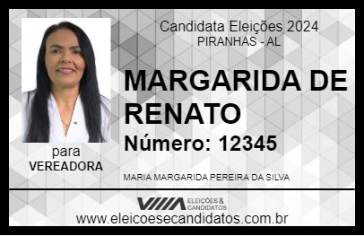 Candidato MARGARIDA DE RENATO 2024 - PIRANHAS - Eleições