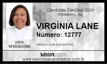 Candidato VIRGÍNIA LANE 2024 - PIRANHAS - Eleições