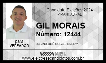 Candidato GIL MORAIS 2024 - PIRANHAS - Eleições