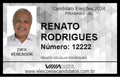 Candidato RENATO RODRIGUES 2024 - PIRANHAS - Eleições