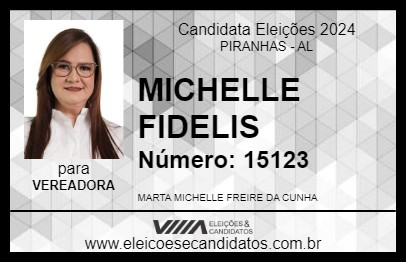 Candidato MICHELLE FIDELIS 2024 - PIRANHAS - Eleições