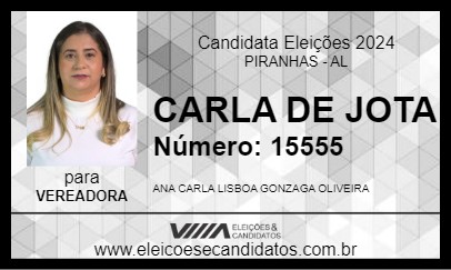 Candidato CARLA DE JOTA 2024 - PIRANHAS - Eleições