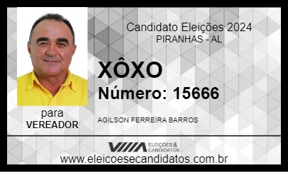 Candidato XÔXO 2024 - PIRANHAS - Eleições