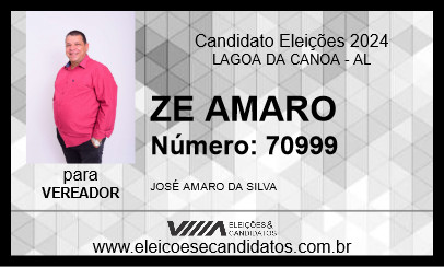 Candidato ZE AMARO 2024 - LAGOA DA CANOA - Eleições