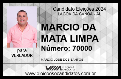 Candidato MARCIO DA MATA LIMPA 2024 - LAGOA DA CANOA - Eleições