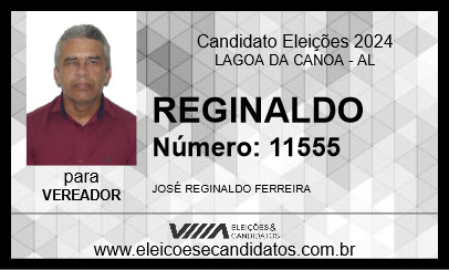 Candidato REGINALDO 2024 - LAGOA DA CANOA - Eleições