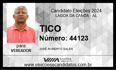 Candidato TICO 2024 - LAGOA DA CANOA - Eleições