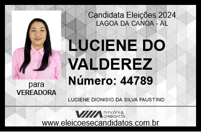 Candidato LUCIENE DO VALDEREZ 2024 - LAGOA DA CANOA - Eleições