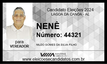 Candidato NENÊ 2024 - LAGOA DA CANOA - Eleições