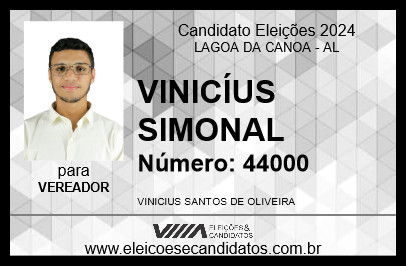 Candidato VINICÍUS SIMONAL 2024 - LAGOA DA CANOA - Eleições