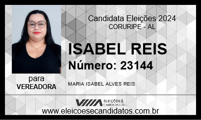 Candidato ISABEL REIS 2024 - CORURIPE - Eleições