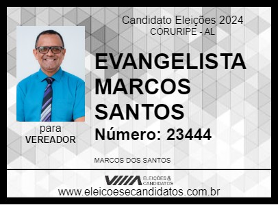 Candidato EVANGELISTA MARCOS SANTOS 2024 - CORURIPE - Eleições